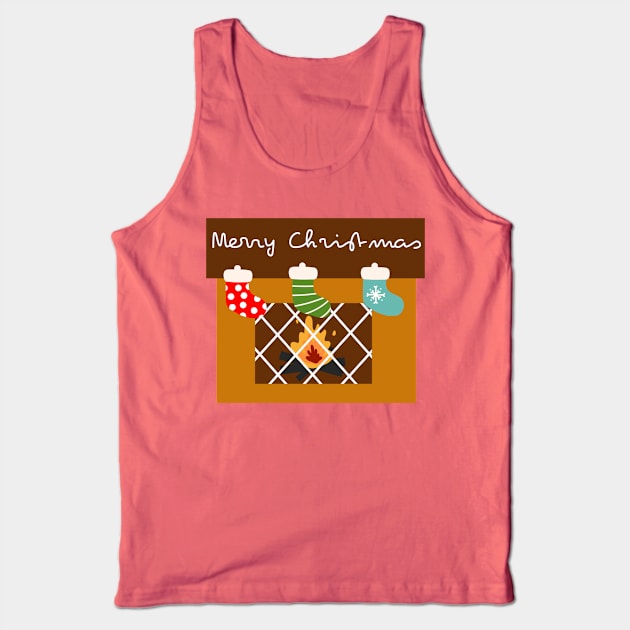 Christmas Fireplace Tank Top by faiiryliite